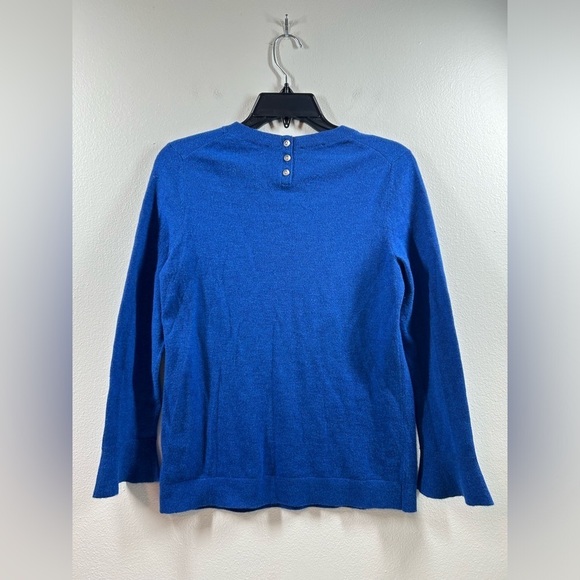 Talbots Sweater Women's Petite Back Button Lambswool Blend Bell Cuffs Sleeve SP - Picture 5 of 9